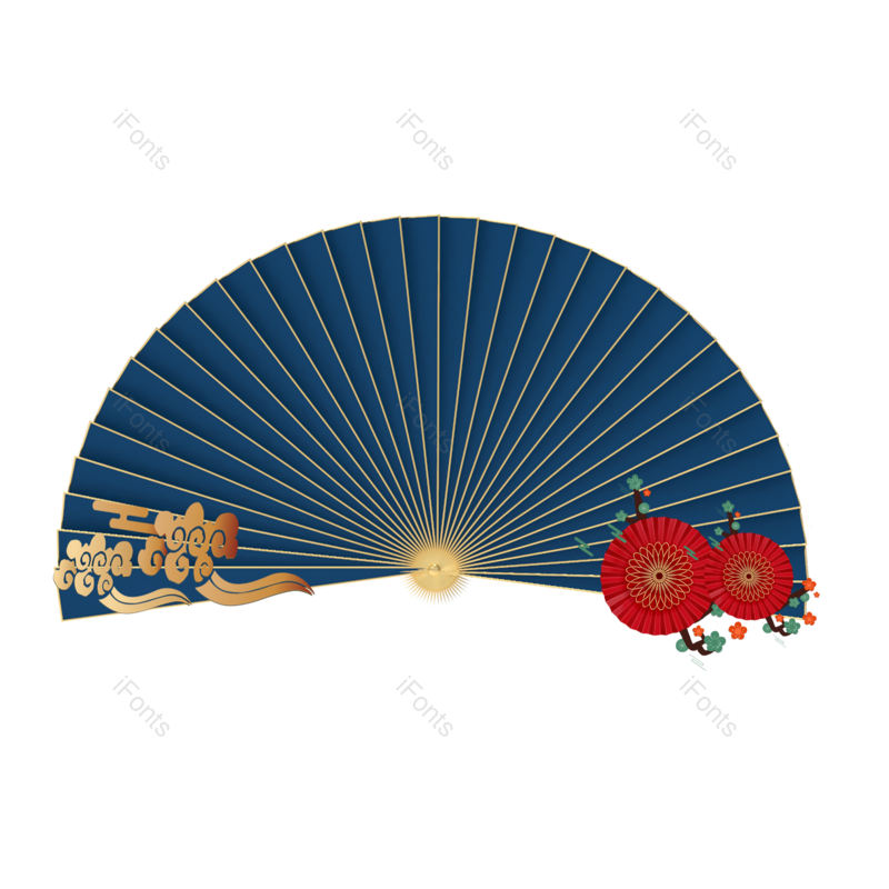 装饰图片,元素元素,中国PNG,扇子免抠素材